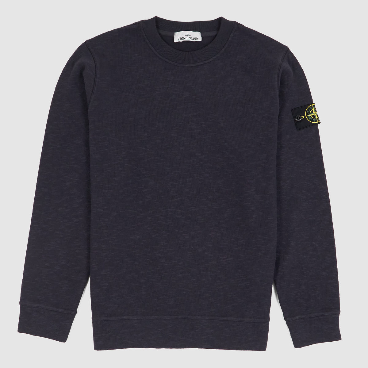 Stone Island Slub- Cotton Crew Neck Sweatshirt