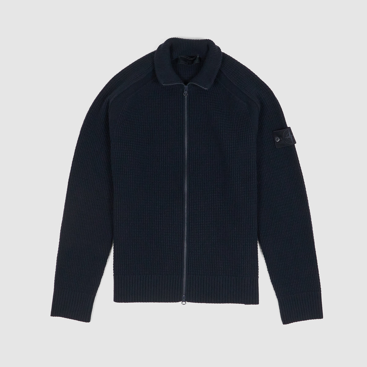 Stone Island Ghost Piece Full Zip Knit Wool Cardigan