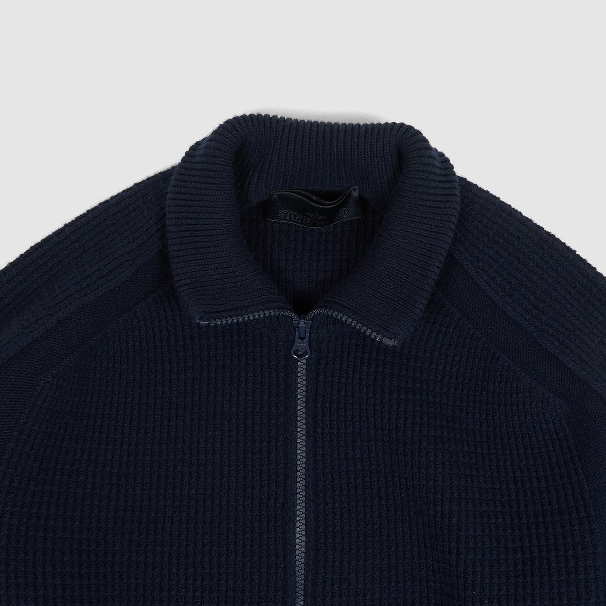 Stone Island Ghost Piece Full Zip Knit Wool Cardigan