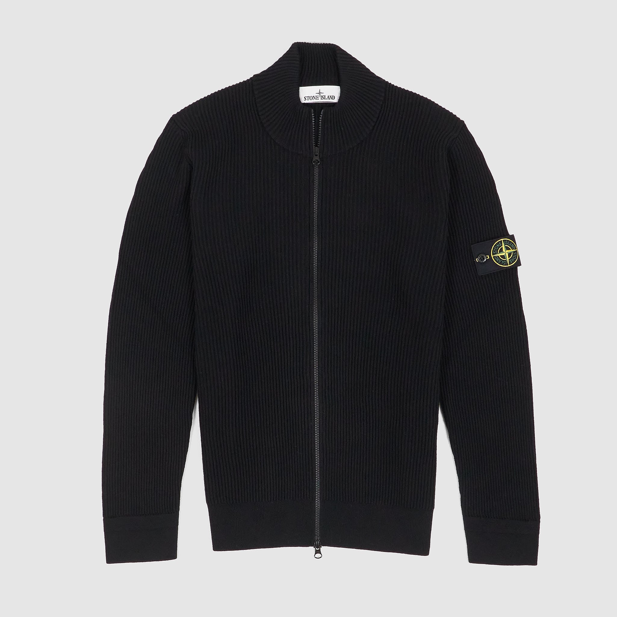 Stone Island Full Zip Wide Rib Knitted Sweater - DeeCee style