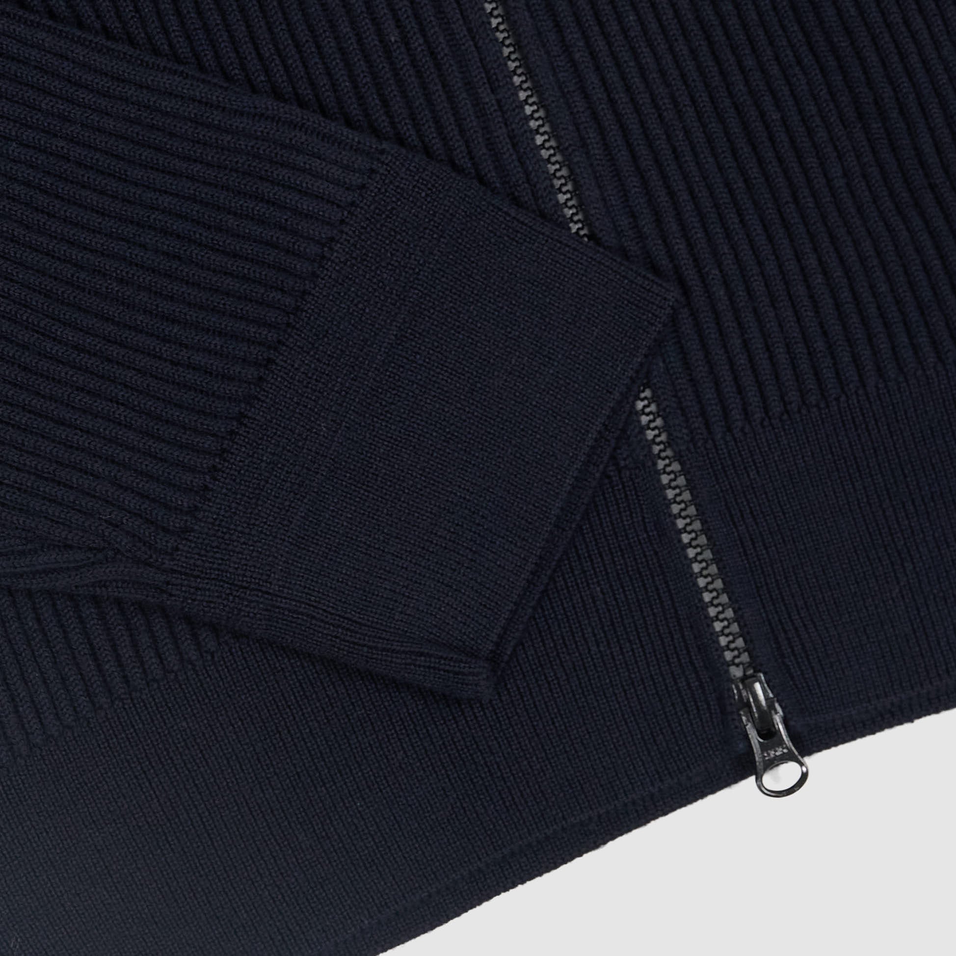Stone Island Full Zip Wide Rib Knitted Sweater - DeeCee style