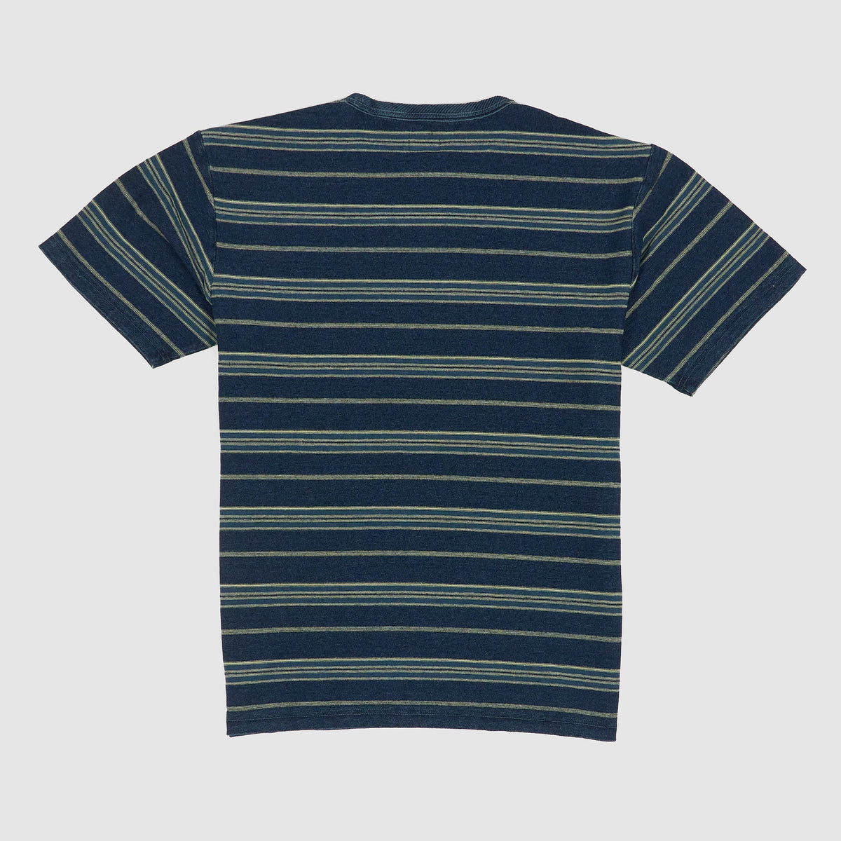 Double RL Heavy Crew Neck Indigo Stripe T-Shirt