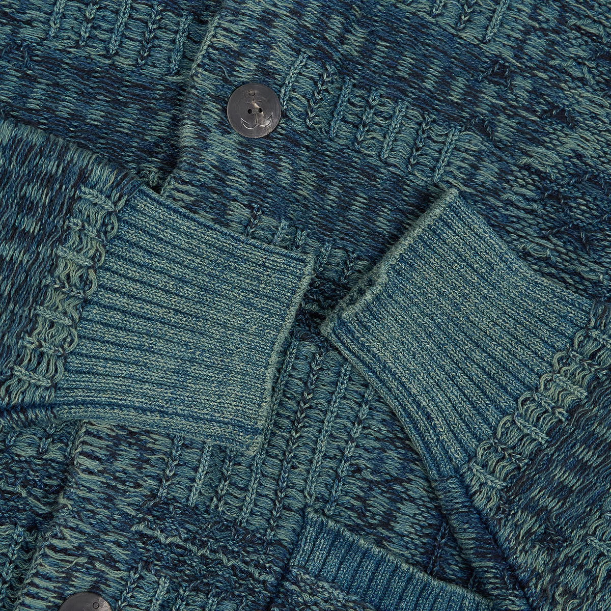 Double RL Indigo Knitted Shawl Cardigan