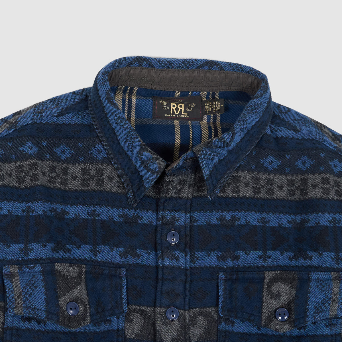 Double RL Jacquard Ocean Pattern Overshirt