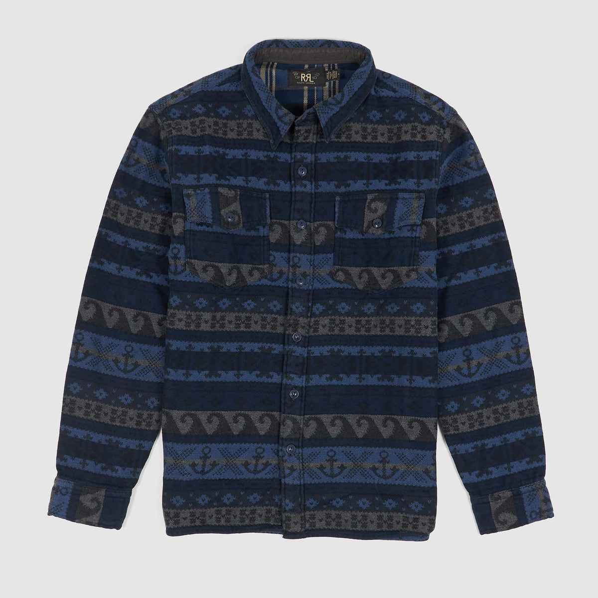 Double RL Jacquard Ocean Pattern Overshirt