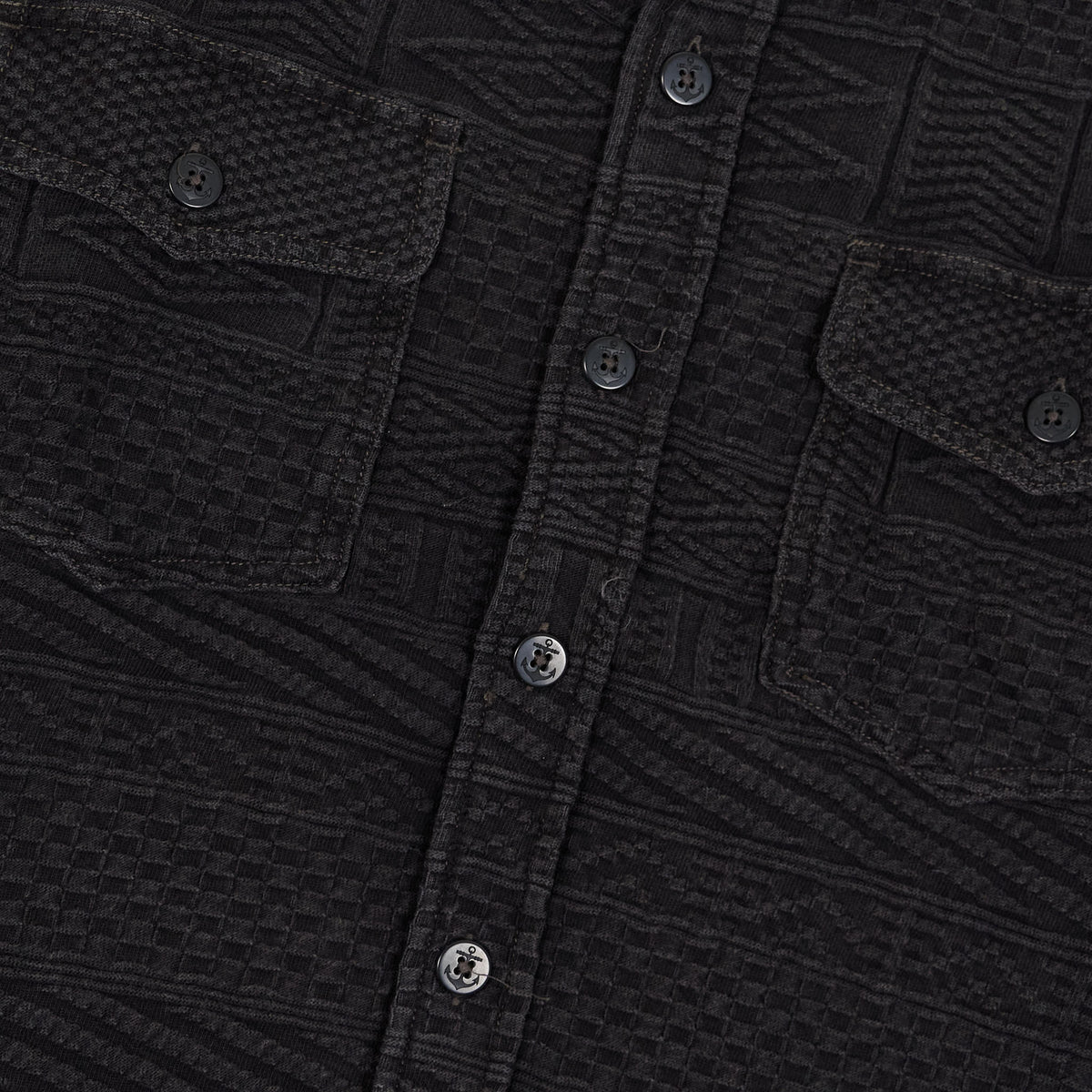 Double RL Jacquard knit Black Indigo CPO Overshirt