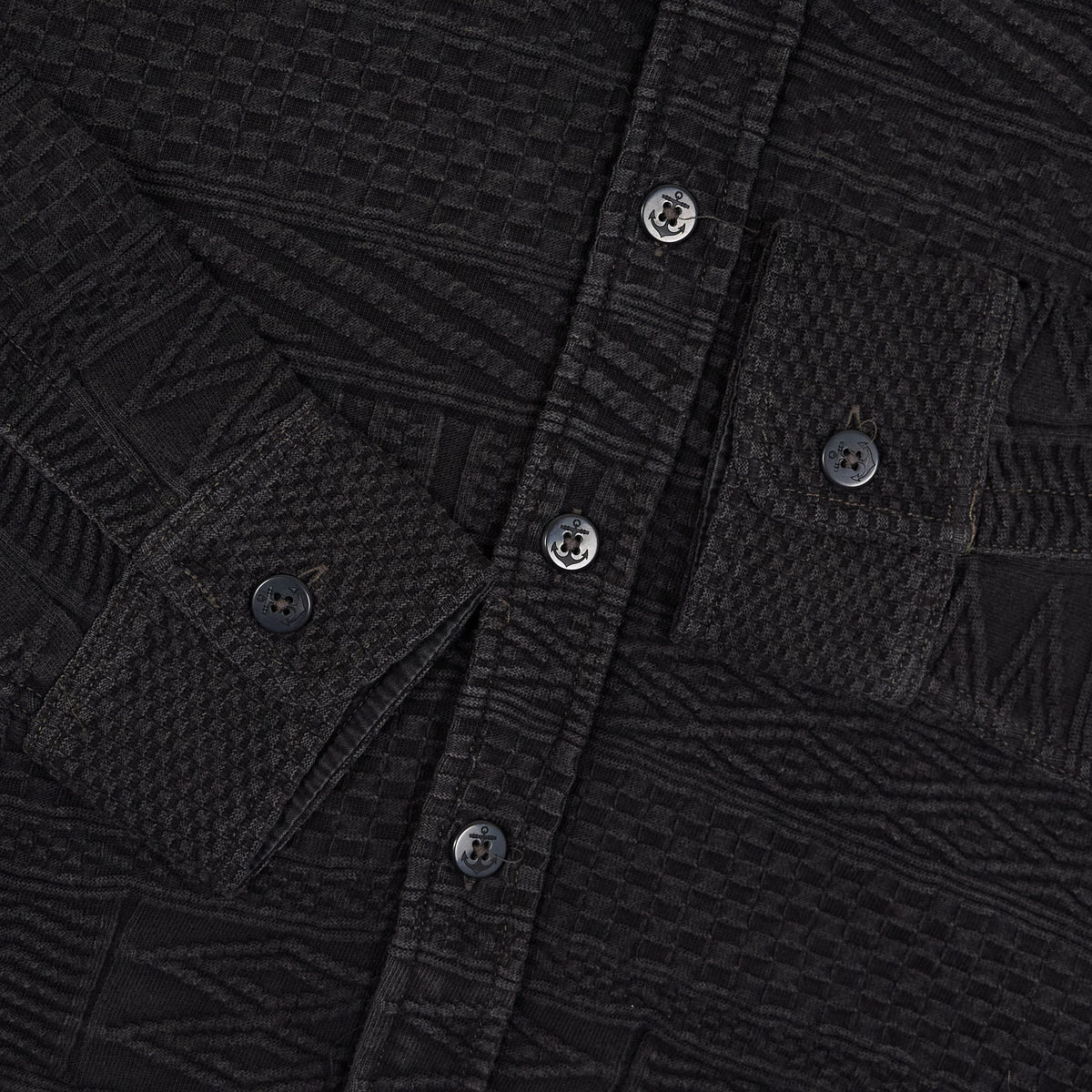 Double RL Jacquard knit Black Indigo CPO Overshirt