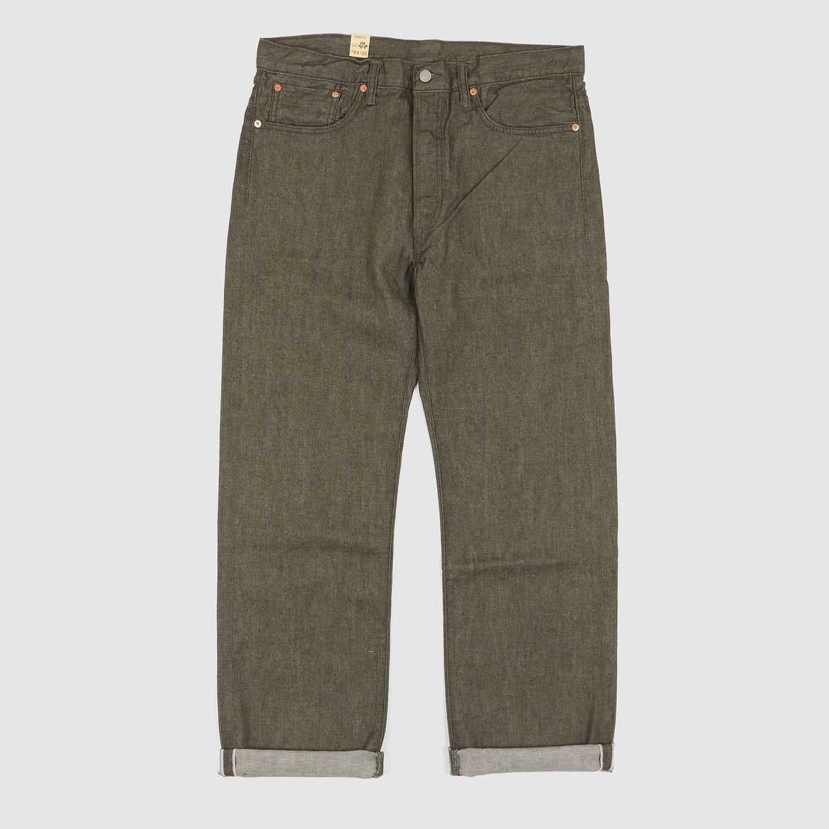 Double RL 5-Pocket Straight Leg Vintage Woven Green Selvage Jeans