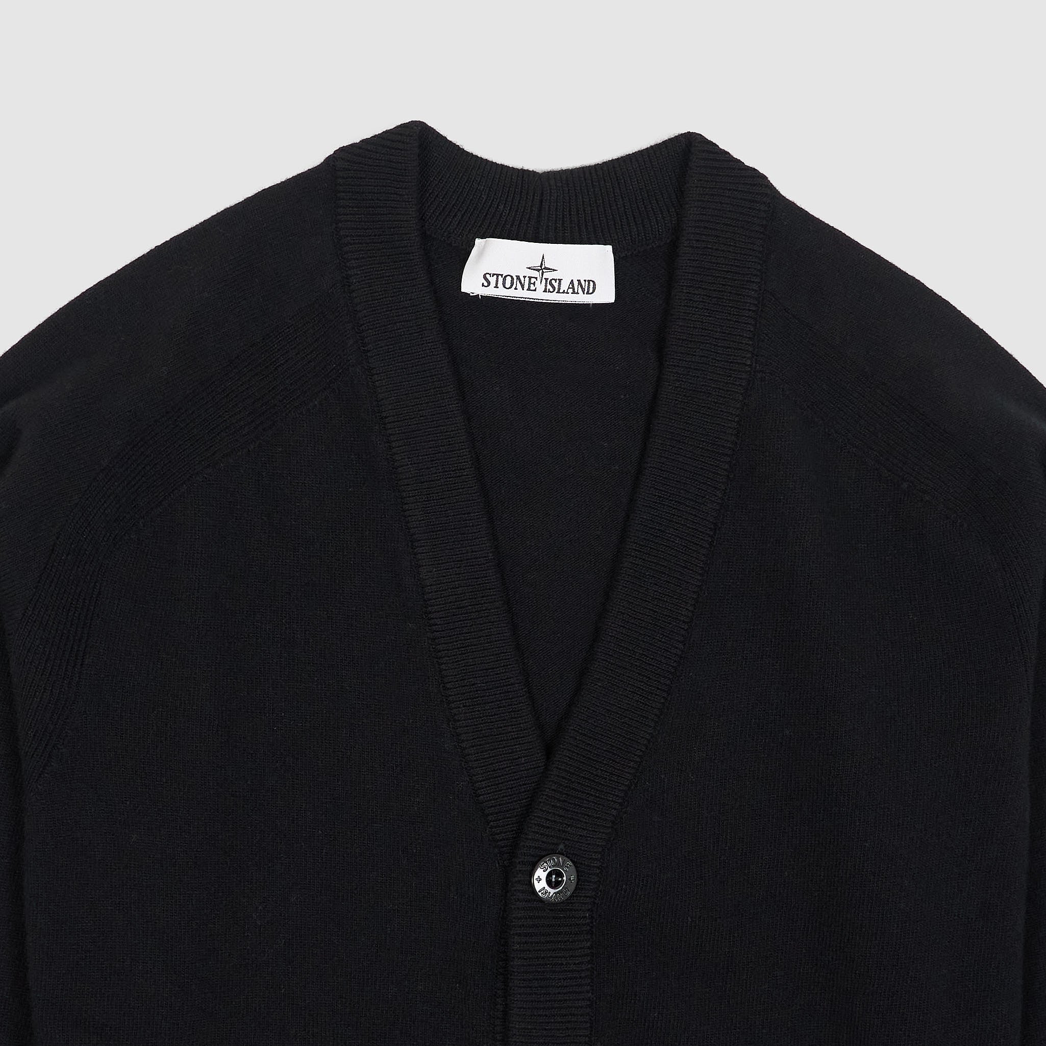トップス Stone  Cardigan Sweater Black M Stone Island Knit Wool Cardigan - DeeCee style