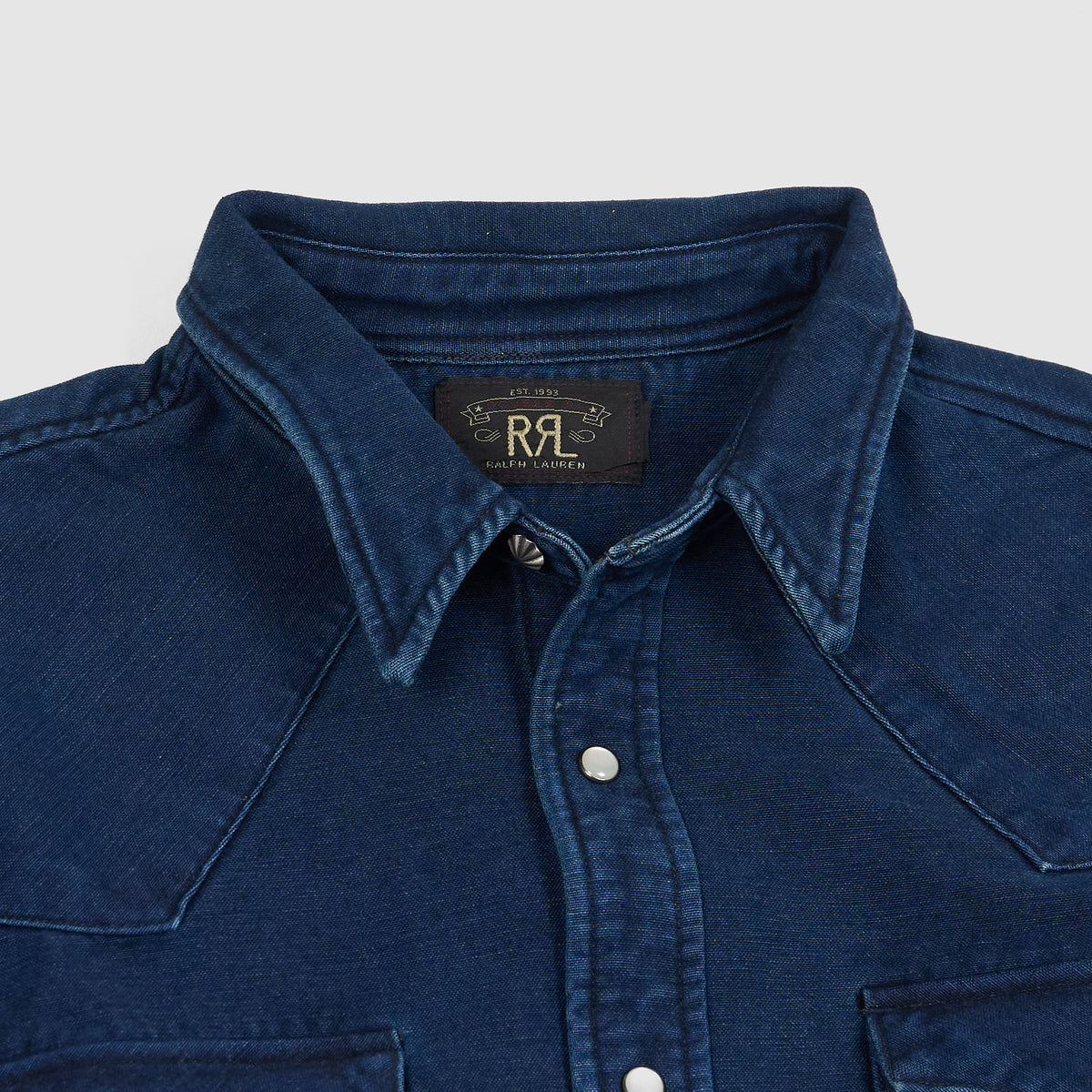 Double RL Indigo Cotton Chamois Canvas Shirt