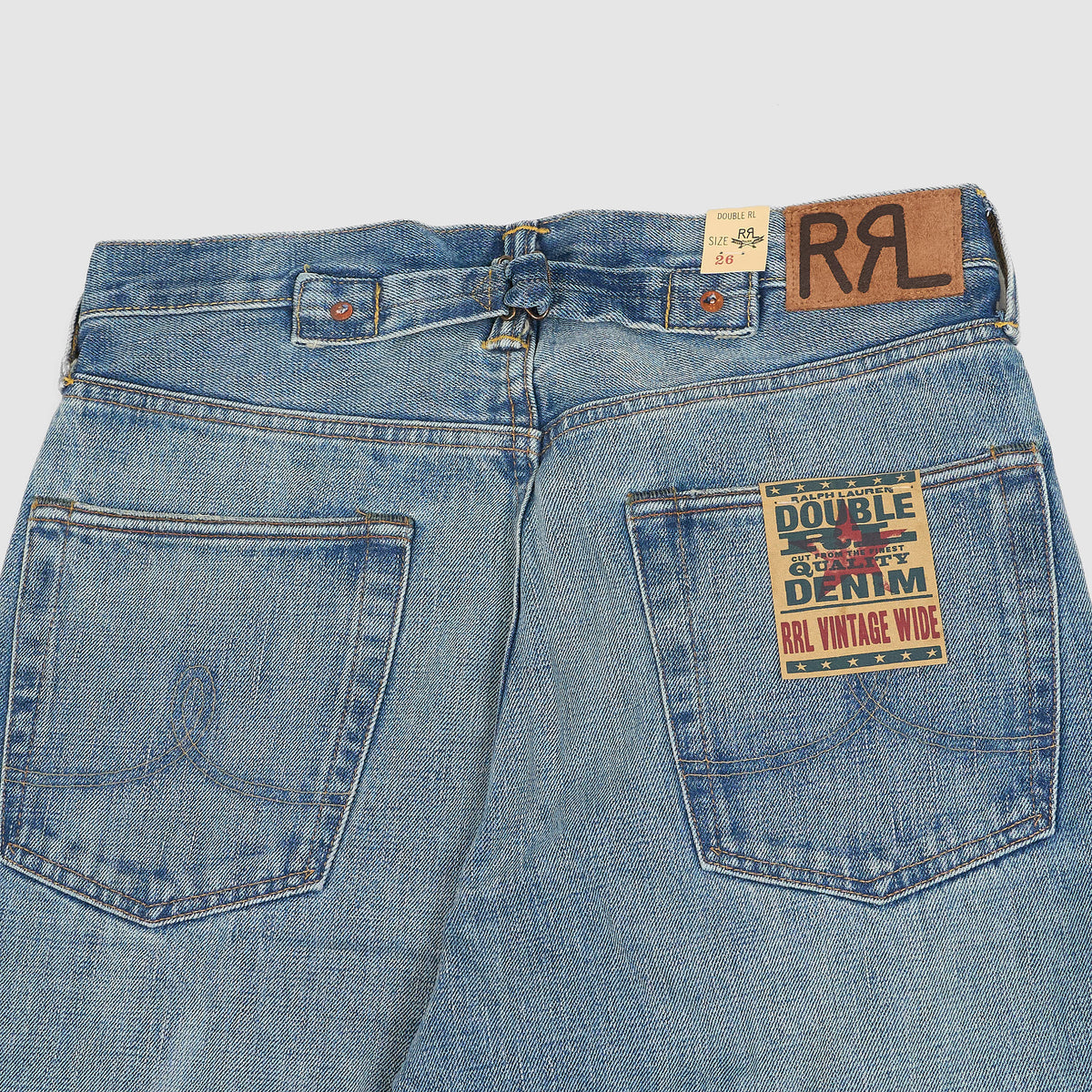 Double RL Ladies 5-Pocket Relaxed Boyfriend Wide Leg Jeans