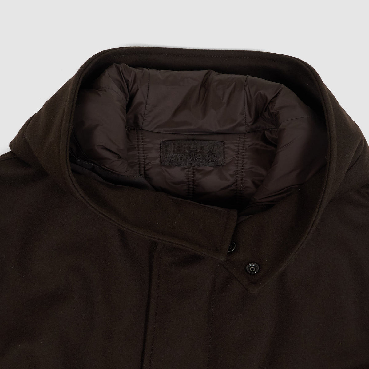 Stone Island Ghost Piece Wool Blend Flannel Parka