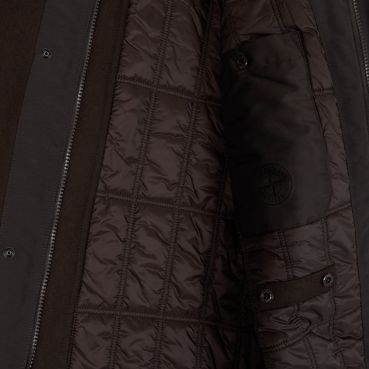 Stone Island Ghost Piece Wool Blend Flannel Parka