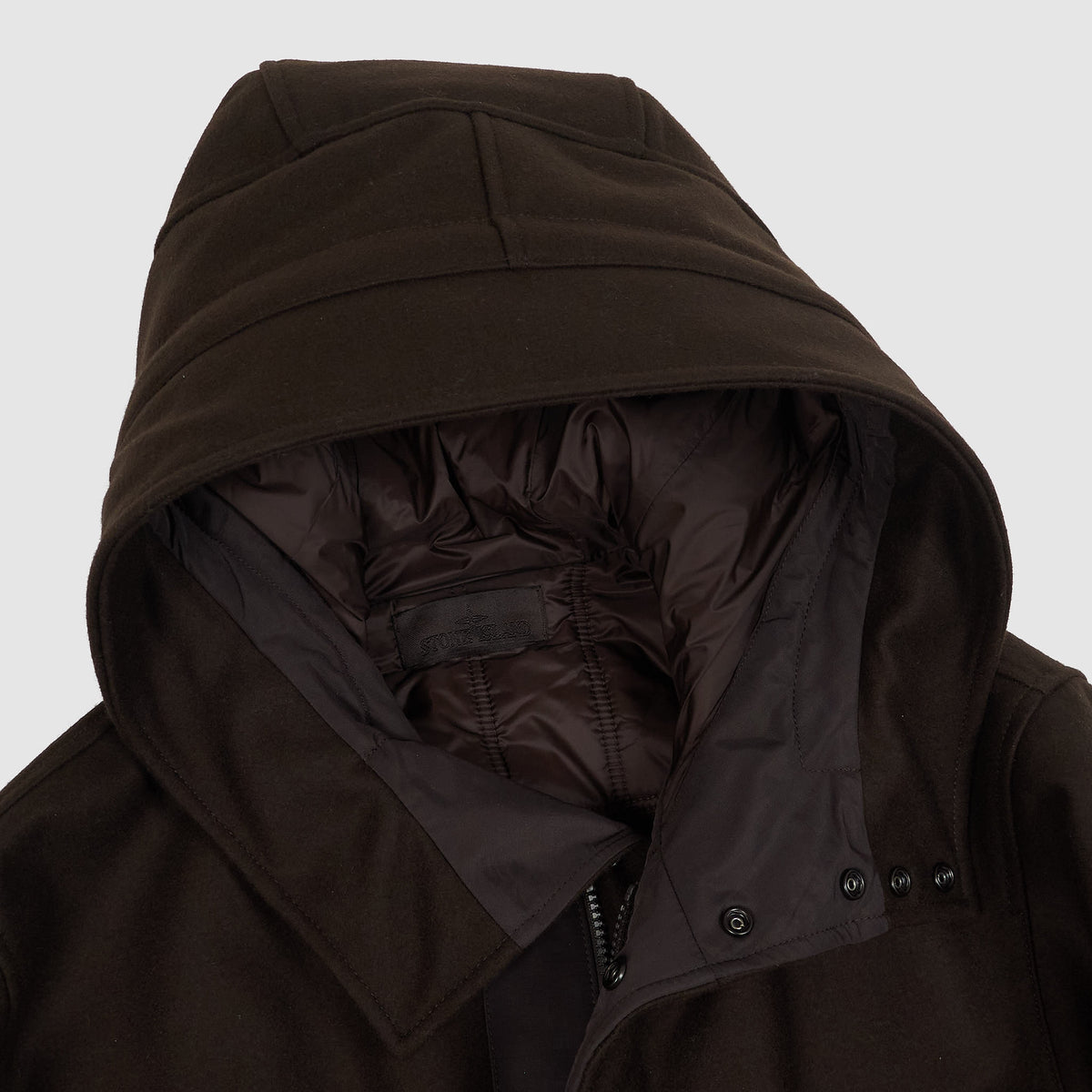 Stone Island Ghost Piece Wool Blend Flannel Parka