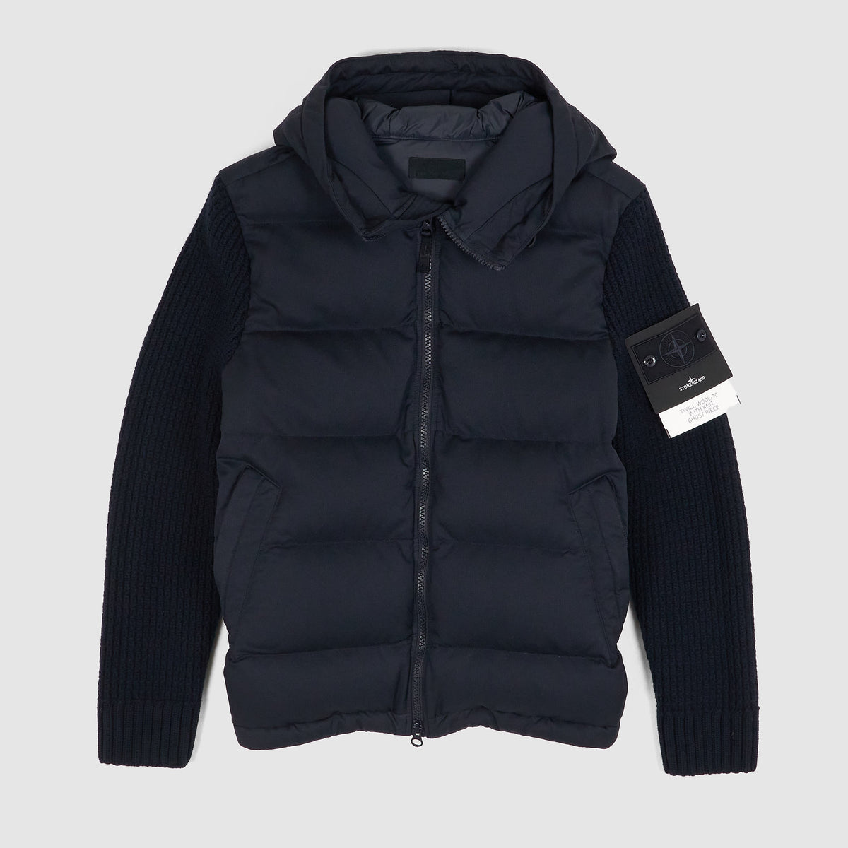 Stone Island Ghost Piece Twill Wool-TC Knitted Jacket