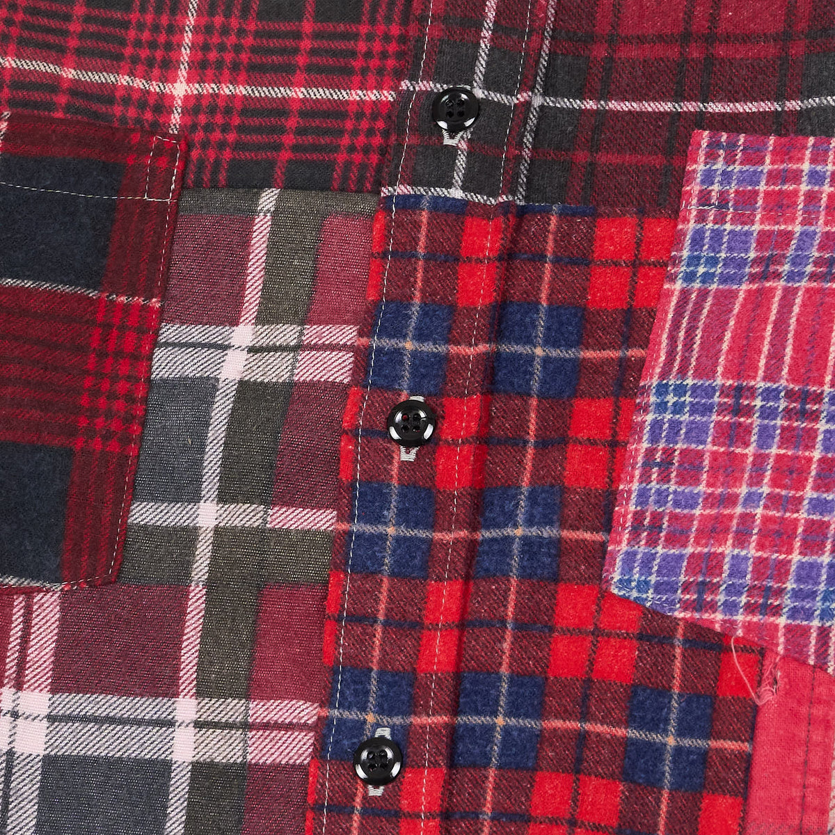 Needles Japan Rebuild Straight Hem Plaid Shirt