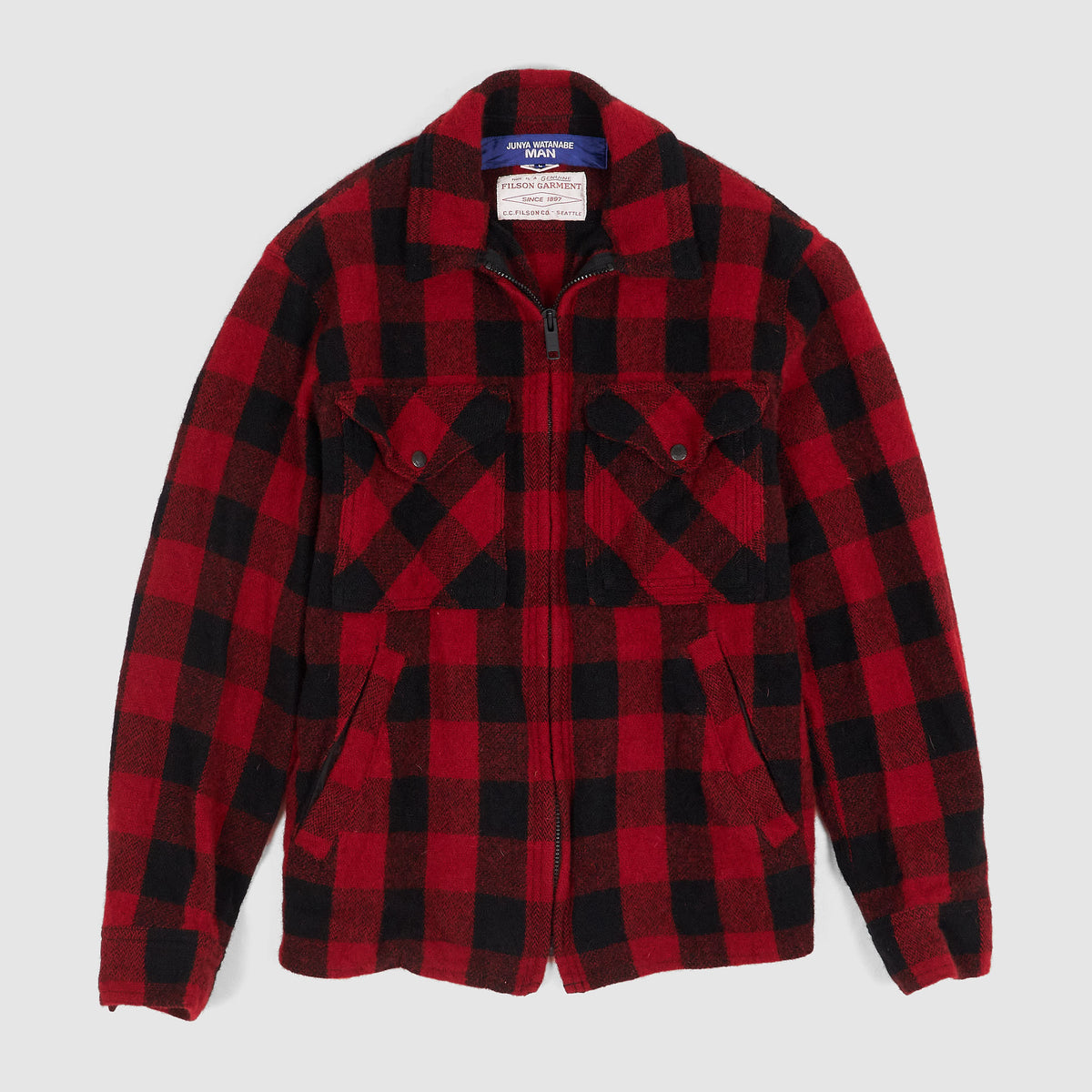 Junya Watanabe MAN x Filson Washed Wool Mackinaw Overshirt Jacket