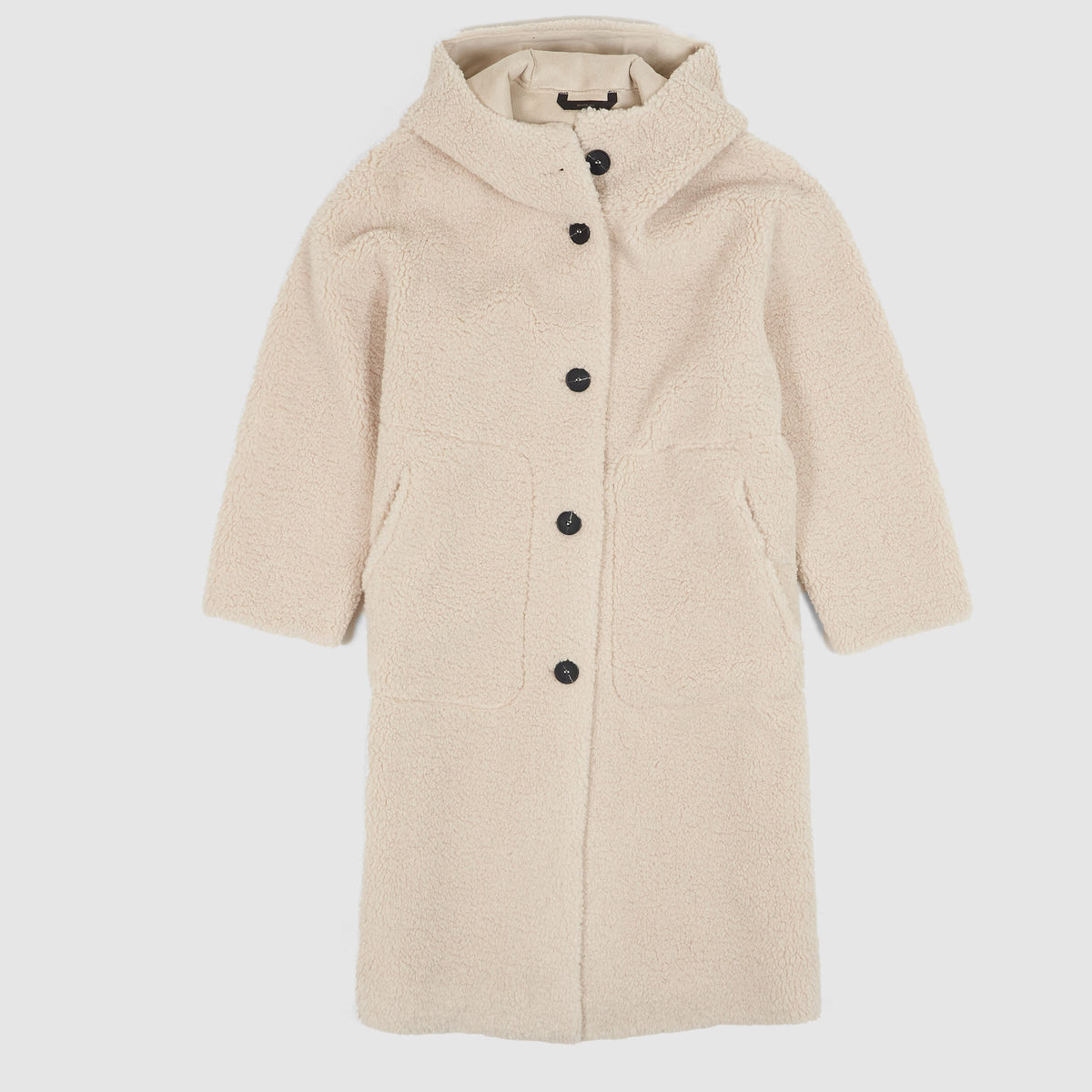 Gimo's Ladies Single Breasted Faux Shearling Coat