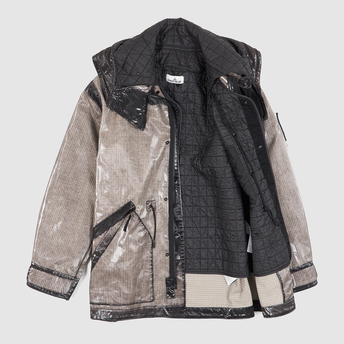 Stone Island Uneven Rip Stop Prismatic Short Parka