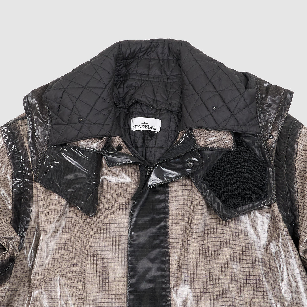Stone Island Uneven Rip Stop Prismatic Short Parka