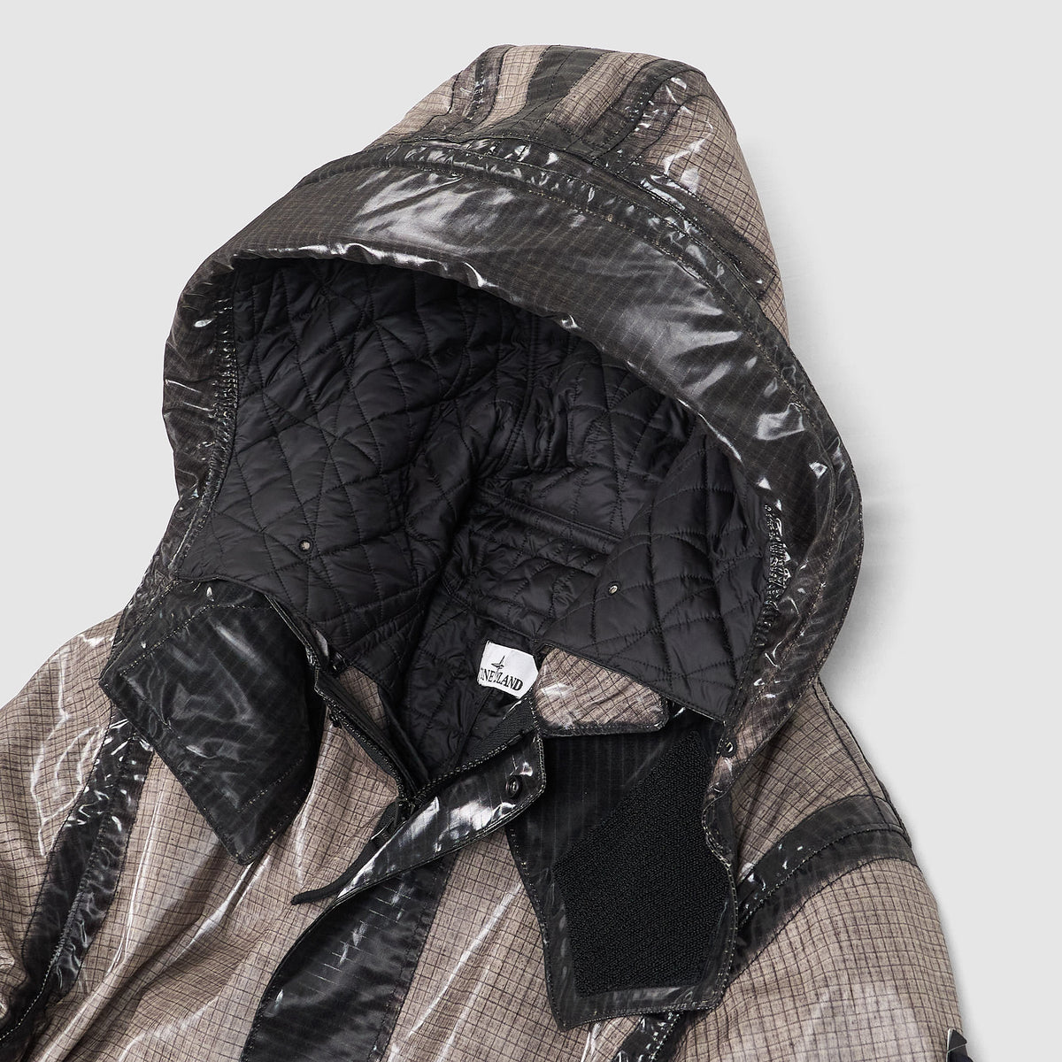 Stone Island Uneven Rip Stop Prismatic Short Parka