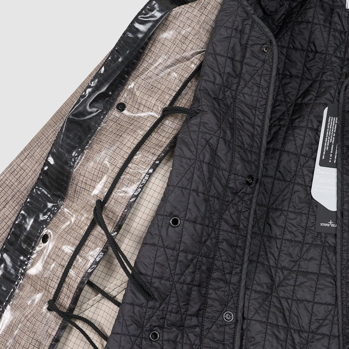 Stone Island Uneven Rip Stop Prismatic Short Parka