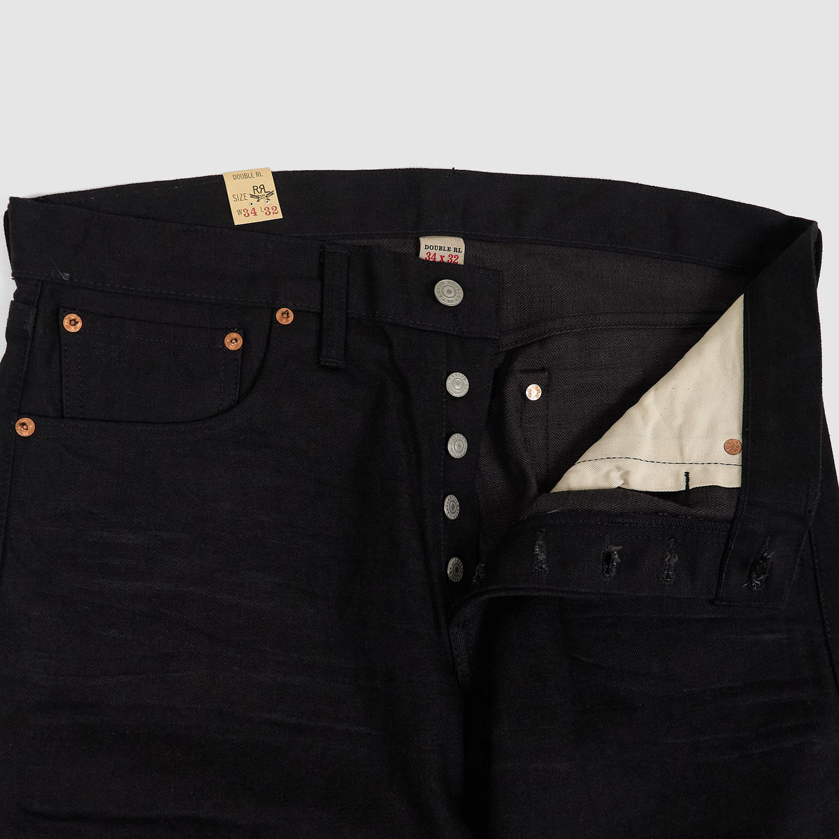 Double RL 5-Pocket Black Selvedge Slim Jeans