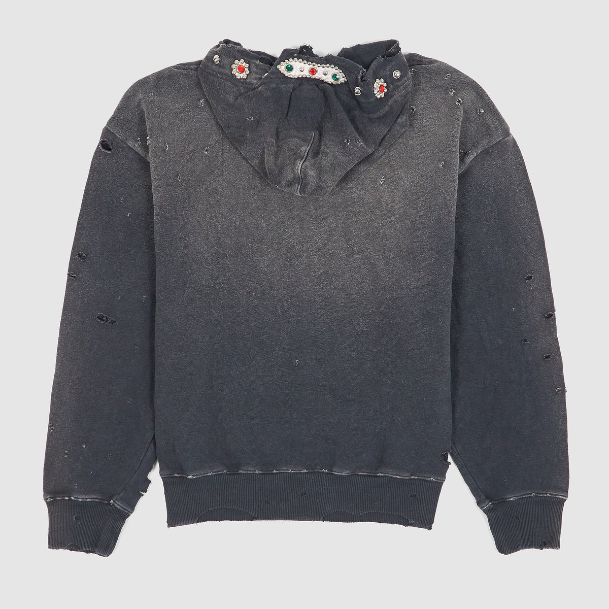 Kapital Damaged Thriller Studded Hoodie Sweat Shirt