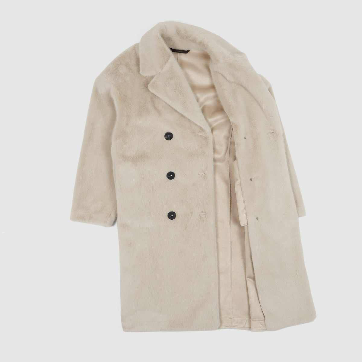 Gimo's Ladies Double Breasted Faux Fur Coat