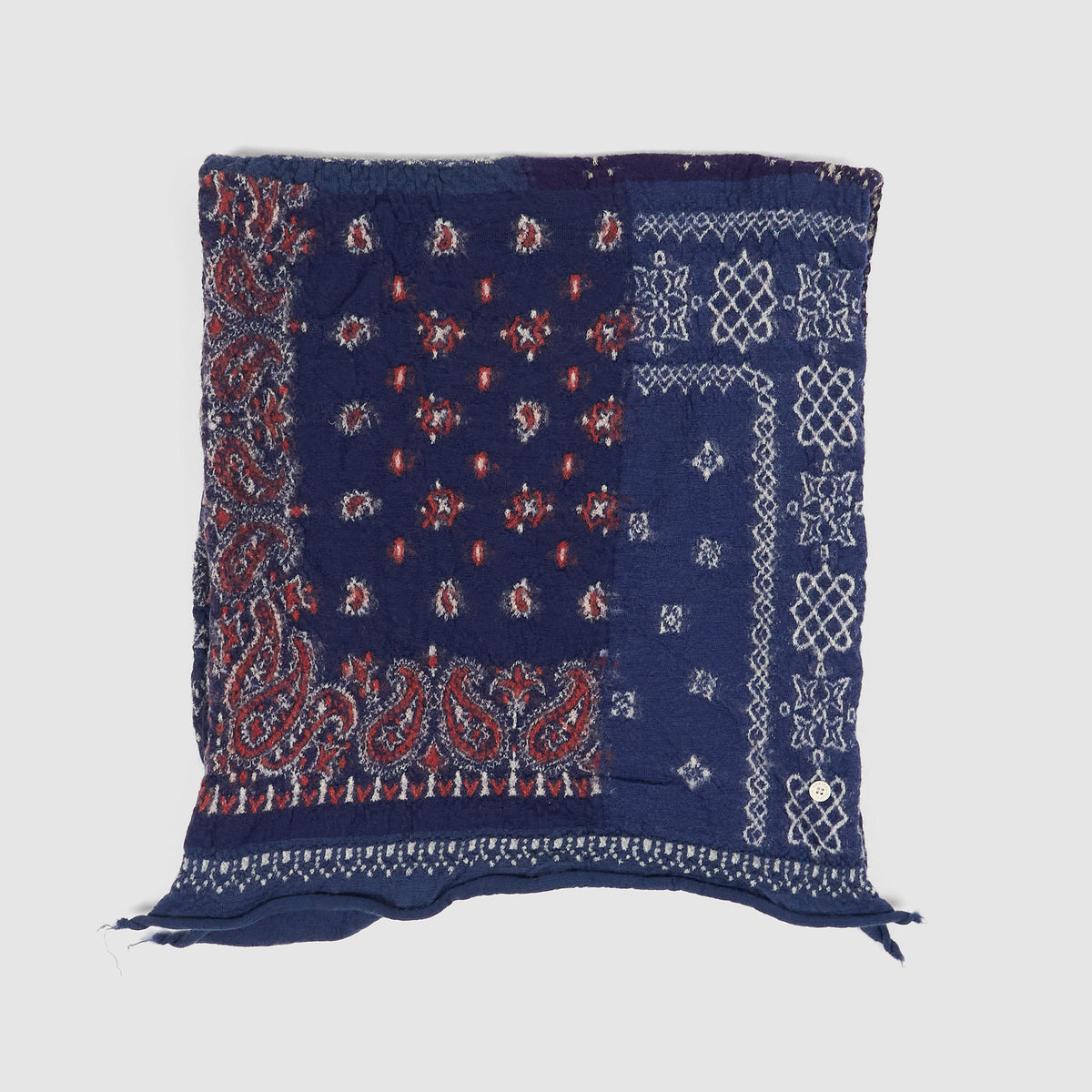 Kapital Fulling Wool "Happy Bandana" Patchwork Scarf