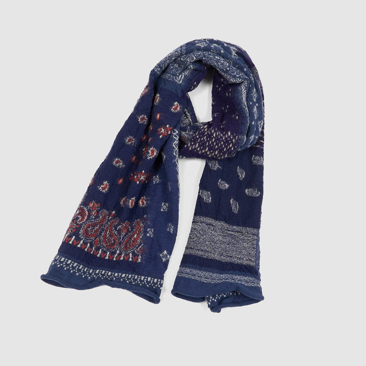 Kapital Fulling Wool "Happy Bandana" Patchwork Scarf