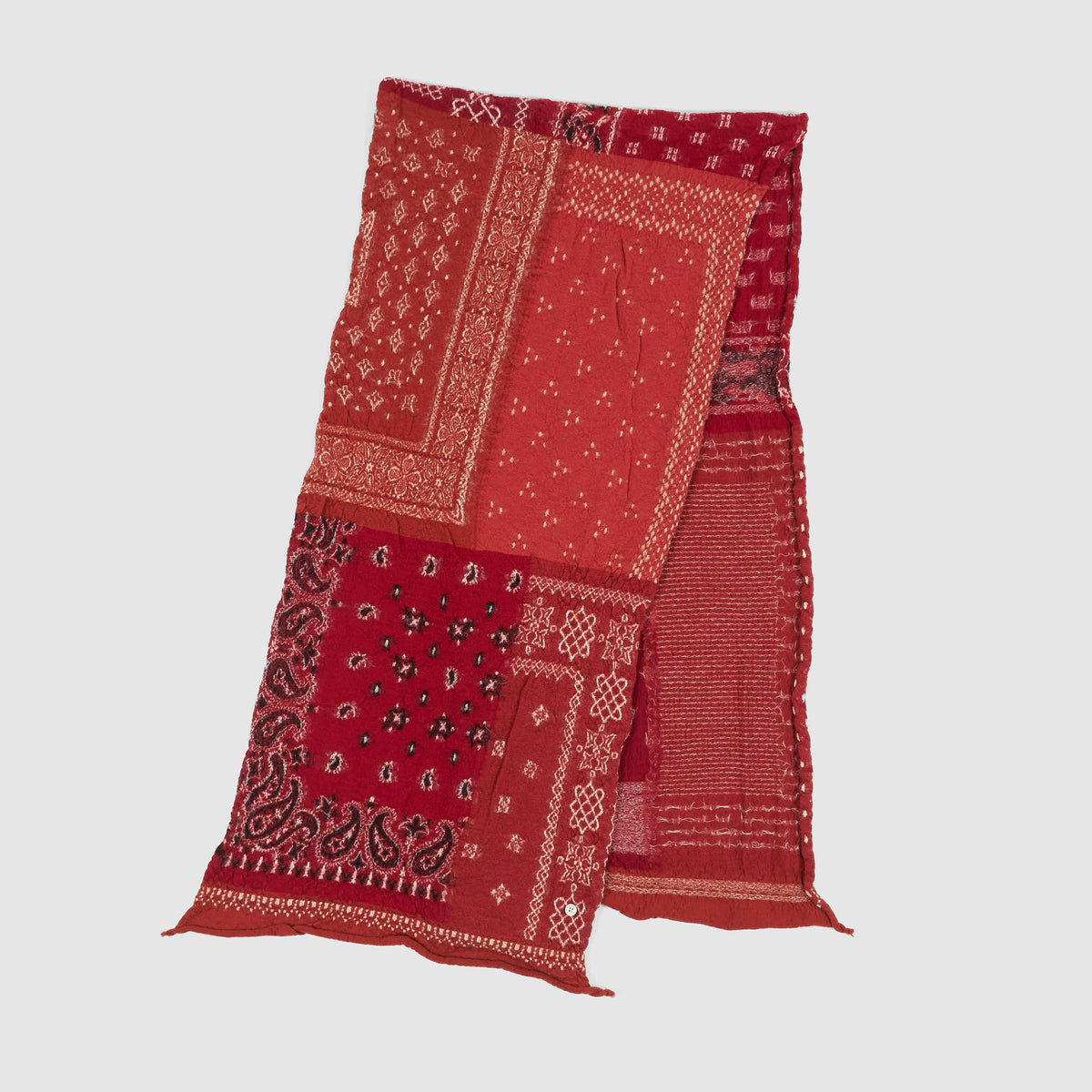 Kapital Fulling Wool "Happy Bandana" Patchwork Scarf