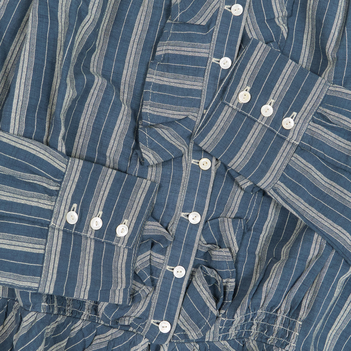 Double RL Ladies Yarn- Dyed Ruffle Trim Blouse