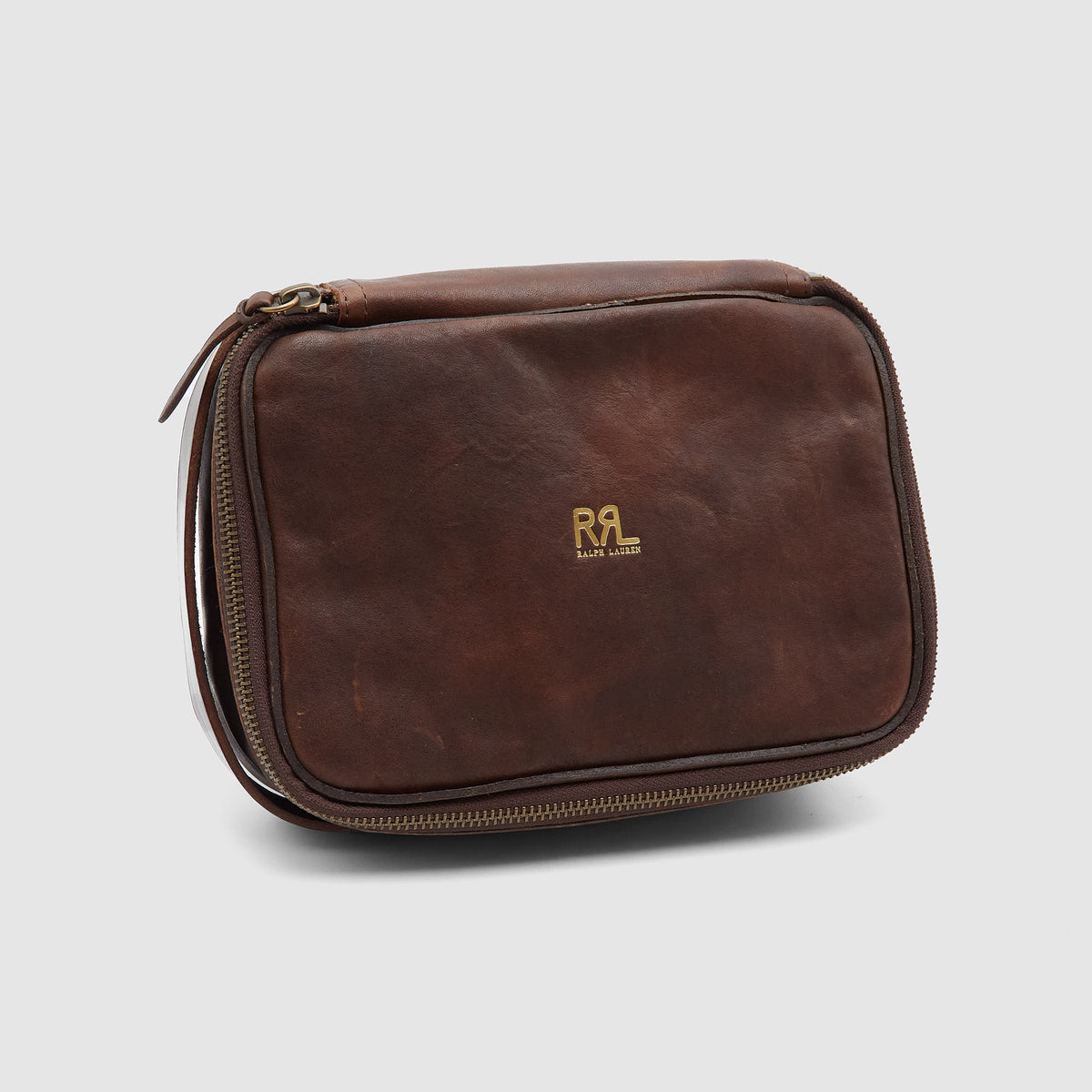 Double RL Large Leather Travel Pouch
