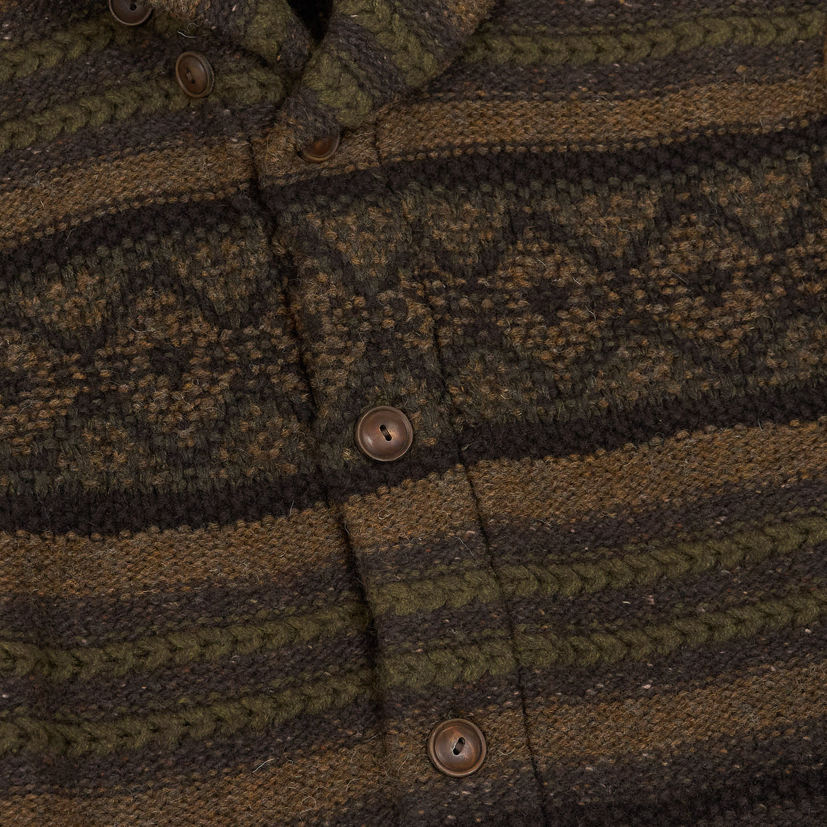 Double RL Knitted Wool-Cotton Shawl Cardigan