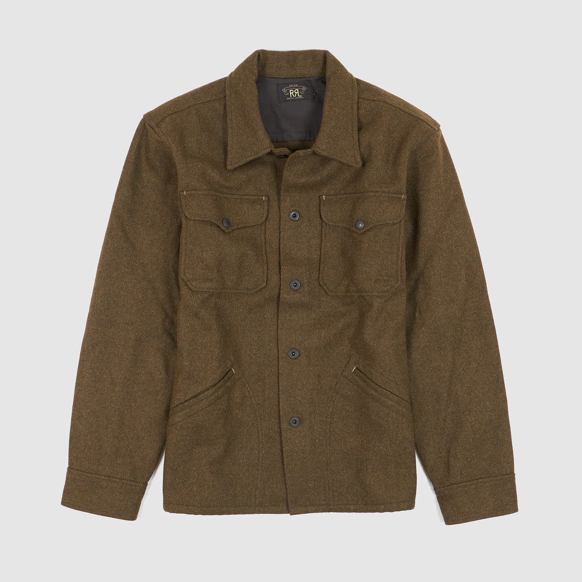 Double RL Brown Bear Wool Blend Overshirt