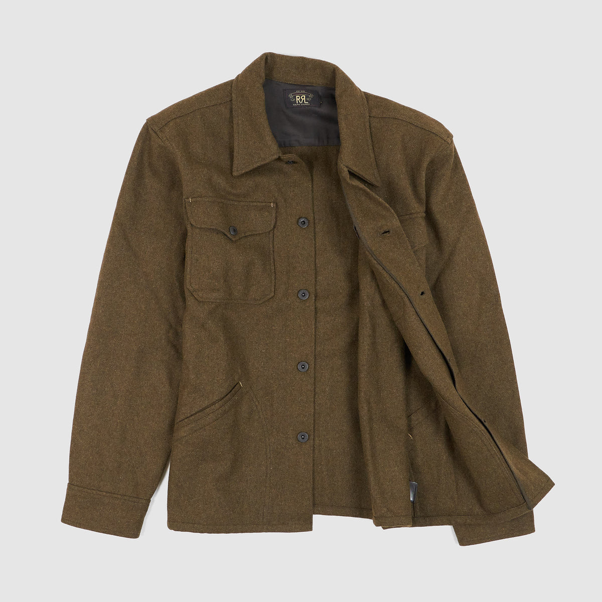 Double RL Brown Bear Wool Blend Overshirt