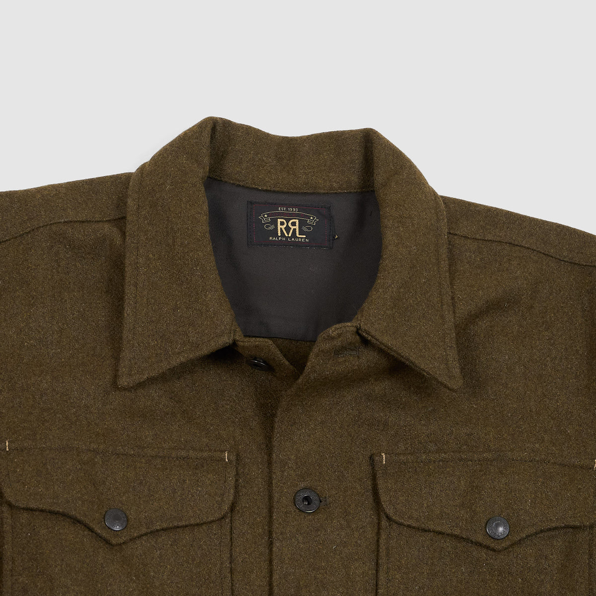 Double RL Brown Bear Wool Blend Overshirt