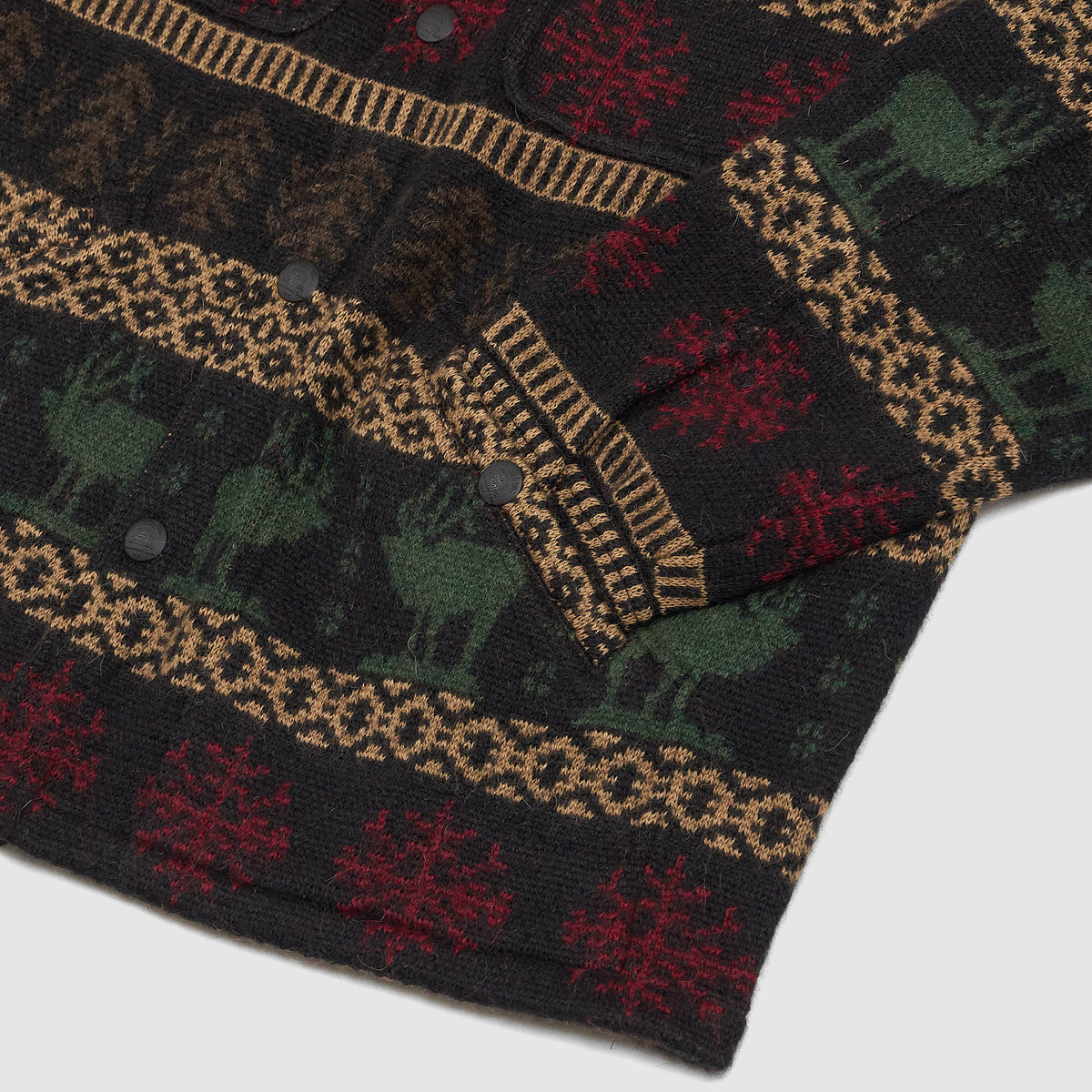 Double RL Jacquard Knit Overshirt Jumper w/ Pockets