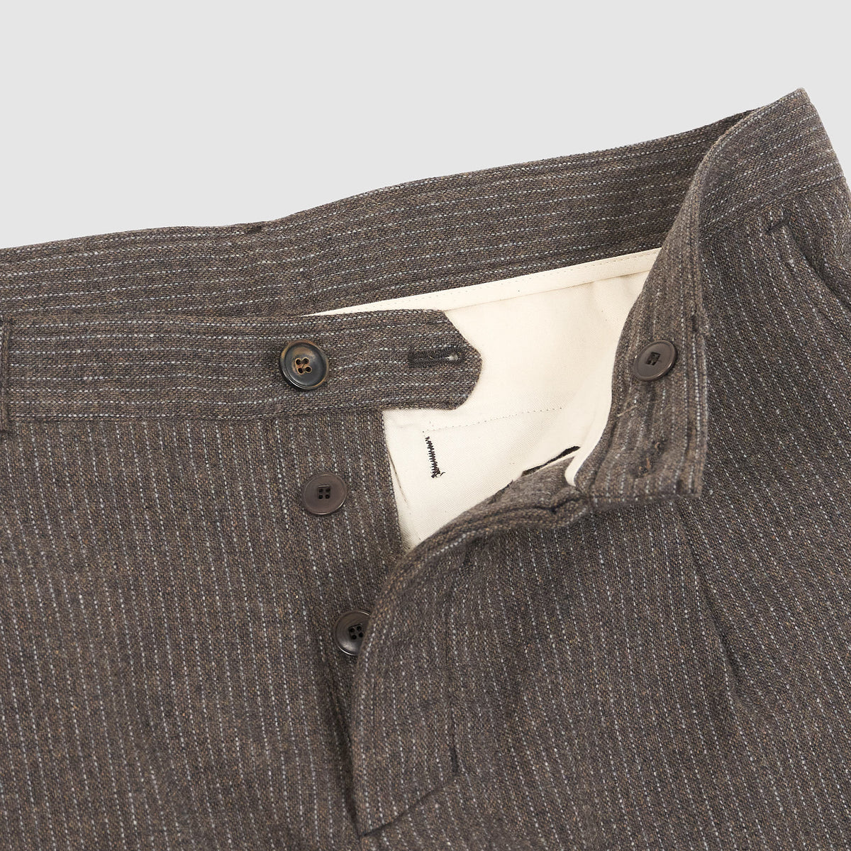 Hansen Pleated Classic Pinstripe Wool Trousers