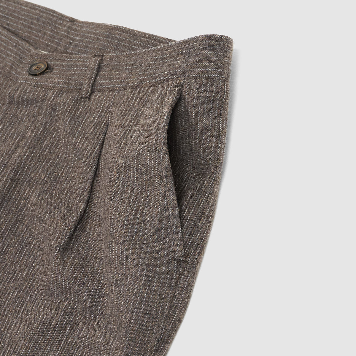 Hansen Pleated Classic Pinstripe Wool Trousers