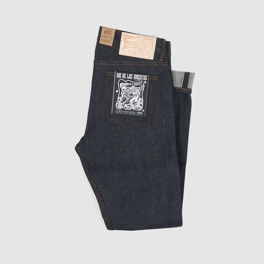 Naked & Famous Dia De Los Muertos "Riding High" Weird Guy Jeans