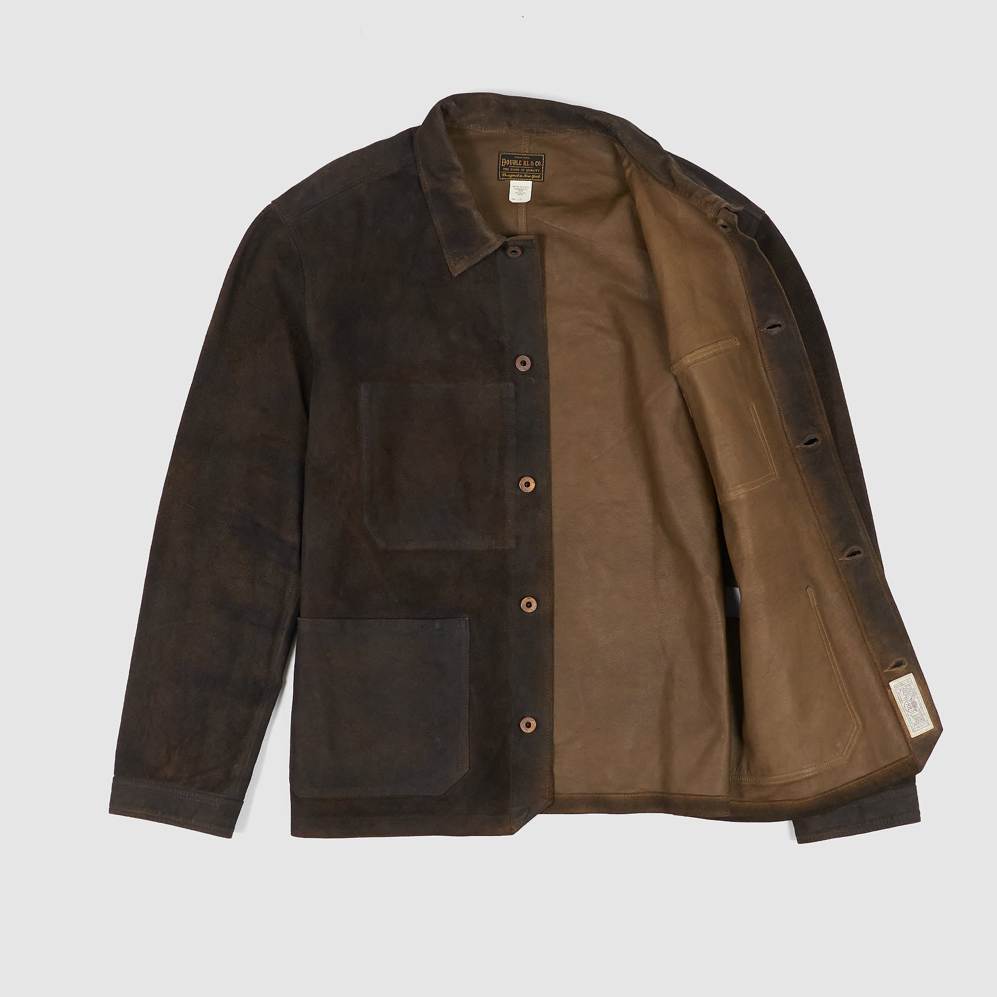 Double RL Timeworn Roughout Leather Jacket - DeeCee style