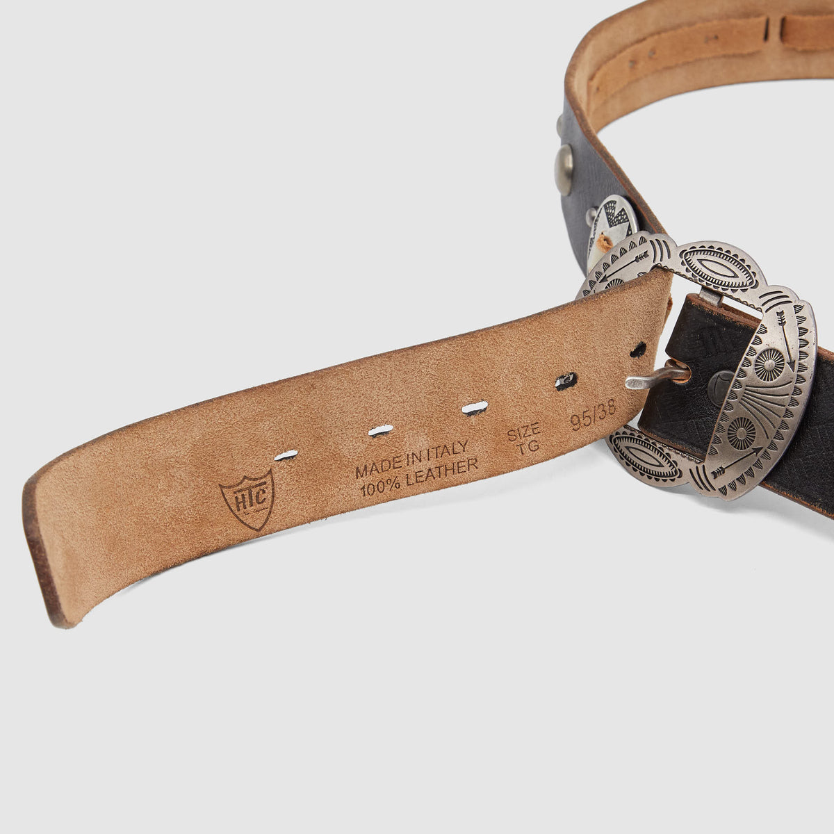 HTC Concho Leather Belt w/ Studs