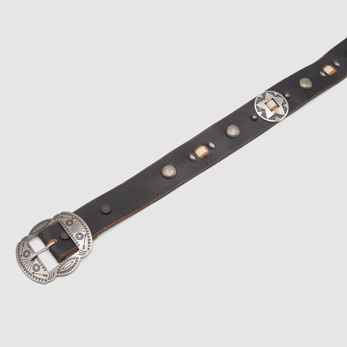 HTC Concho Leather Belt w/ Studs
