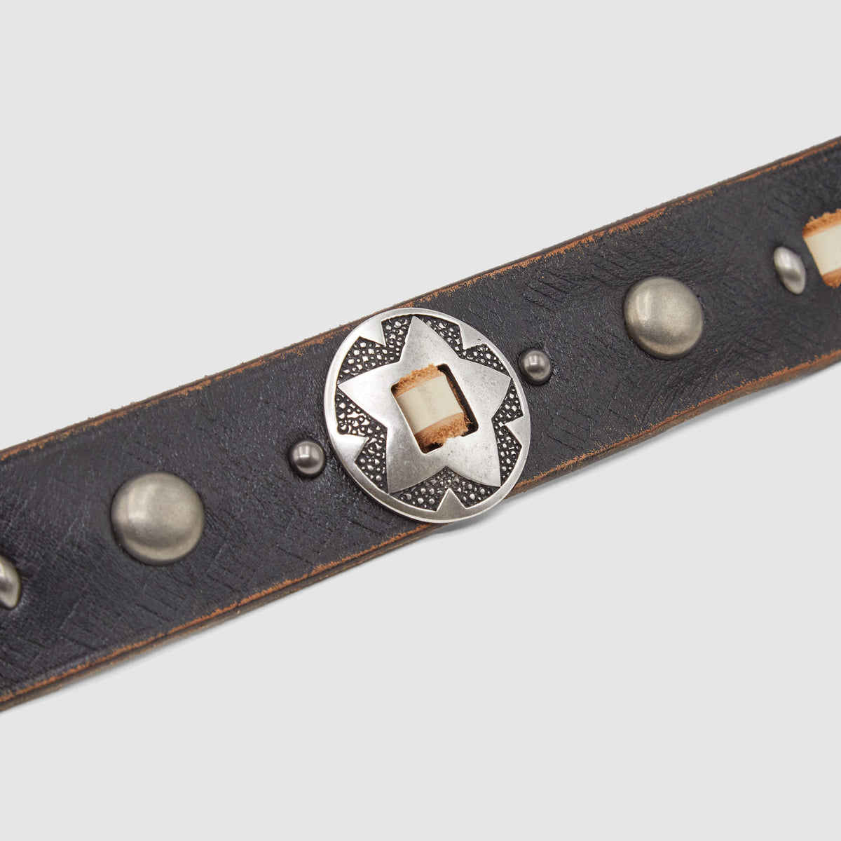 HTC Concho Leather Belt w/ Studs
