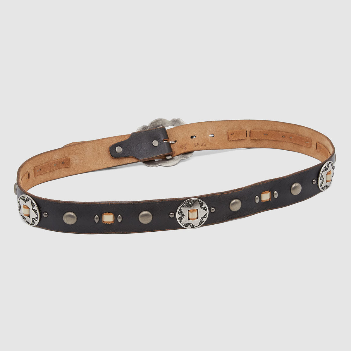 HTC Concho Leather Belt w/ Studs