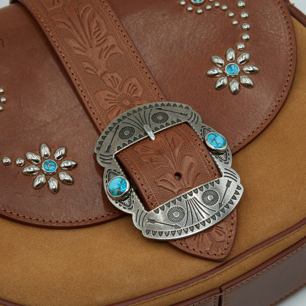 HTC Ladies Suede Leather Bag w/ Studs