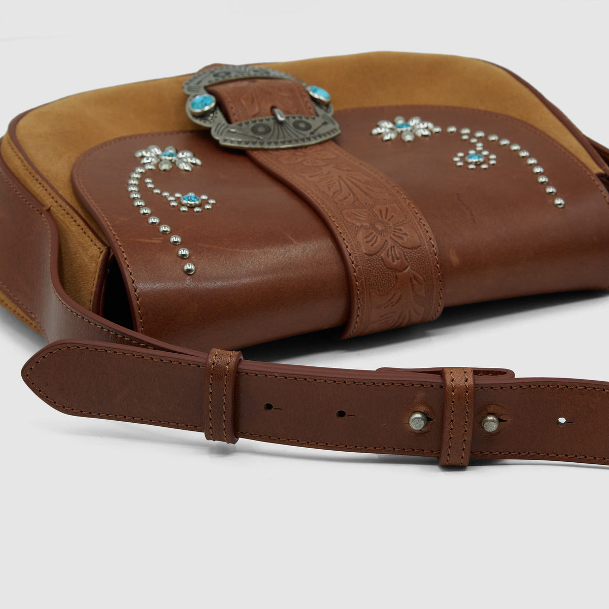 HTC Ladies Suede Leather Bag w/ Studs