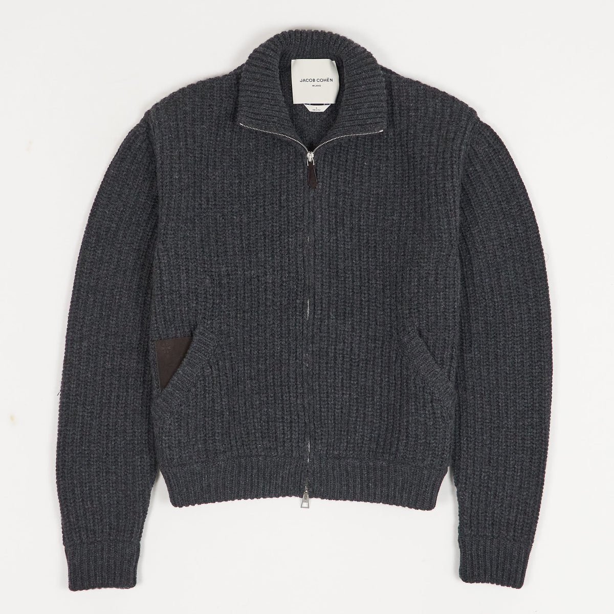 Jacob Cohen Full Zip Heavyweight Extra Soft Wool Cardigan